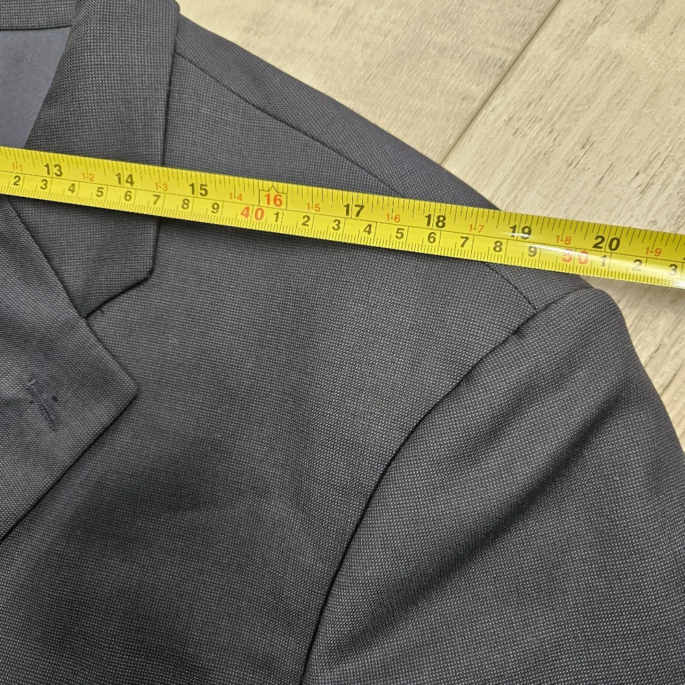 John W. Nordstrom Wool Blazer Mens Woven Two Front Buttons 48R Navy Herringbone